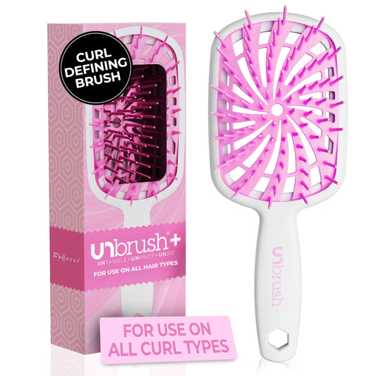 FHI Heat UNbrush Plus – Gentle Detangling Brush for Curly, Fragile, Wet or Dry Hair – 84 UltraFlex Bristles, Lightweight, Vented & Anti-Static