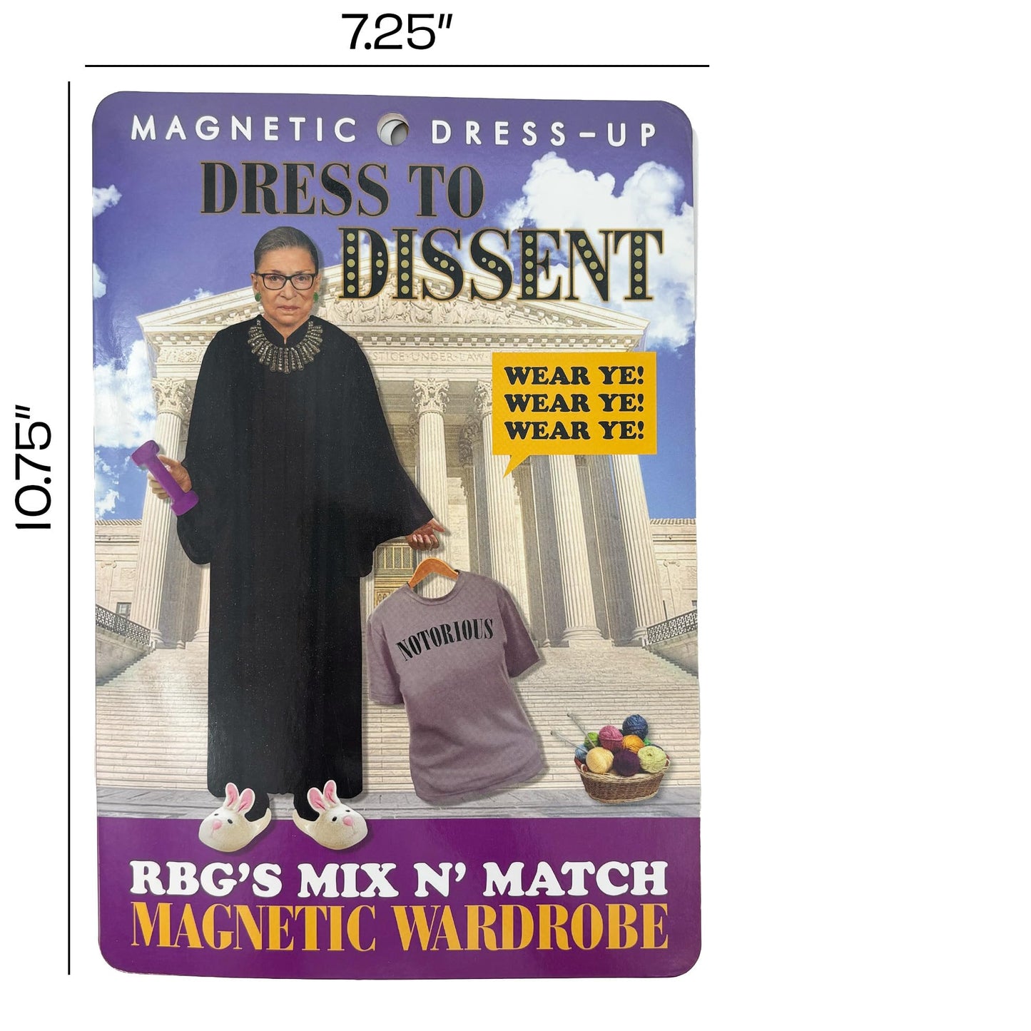 The Unemployed Philosophers Guild RBG Ruth Bader Ginsburg Dress to Dissent Mix and Match Magnetic Wardrobe - Play Set for Your Fridge (35+ Pieces)