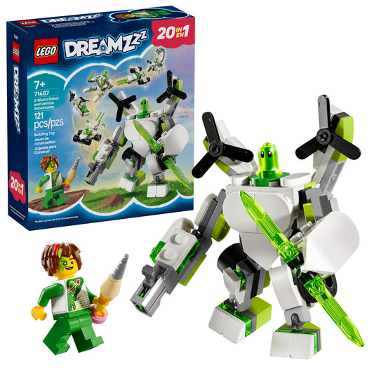 LEGO DREAMZzz Z-Blob Robot & Vehicle Adventures - Mech Suit Building Kit for Kids 7+, 19 Rebuild Options, Birthday Gift, 71487