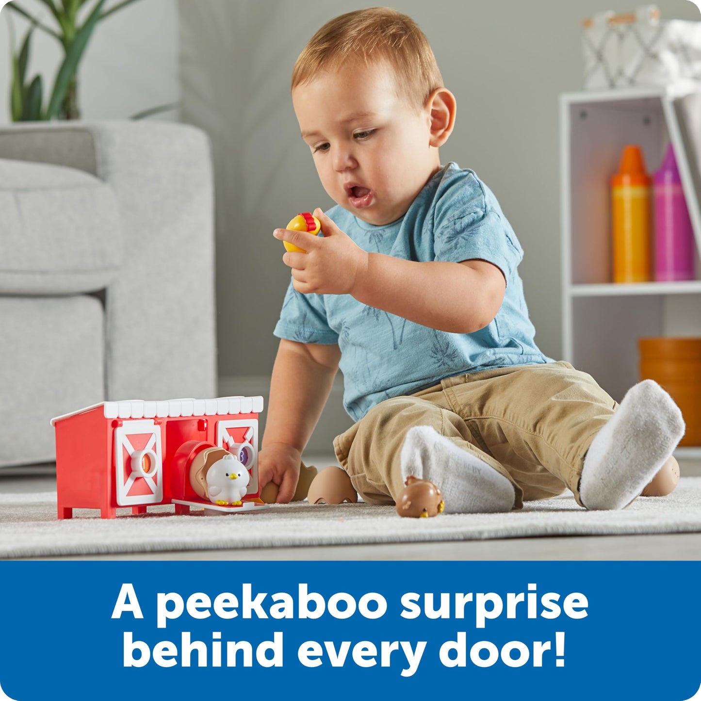 Learning Resources Peeksville Hide & Cheep Chicken Coop Toy – Farm Animals, Barn, Sensory & Manipulative Playset for Toddlers & Preschoolers