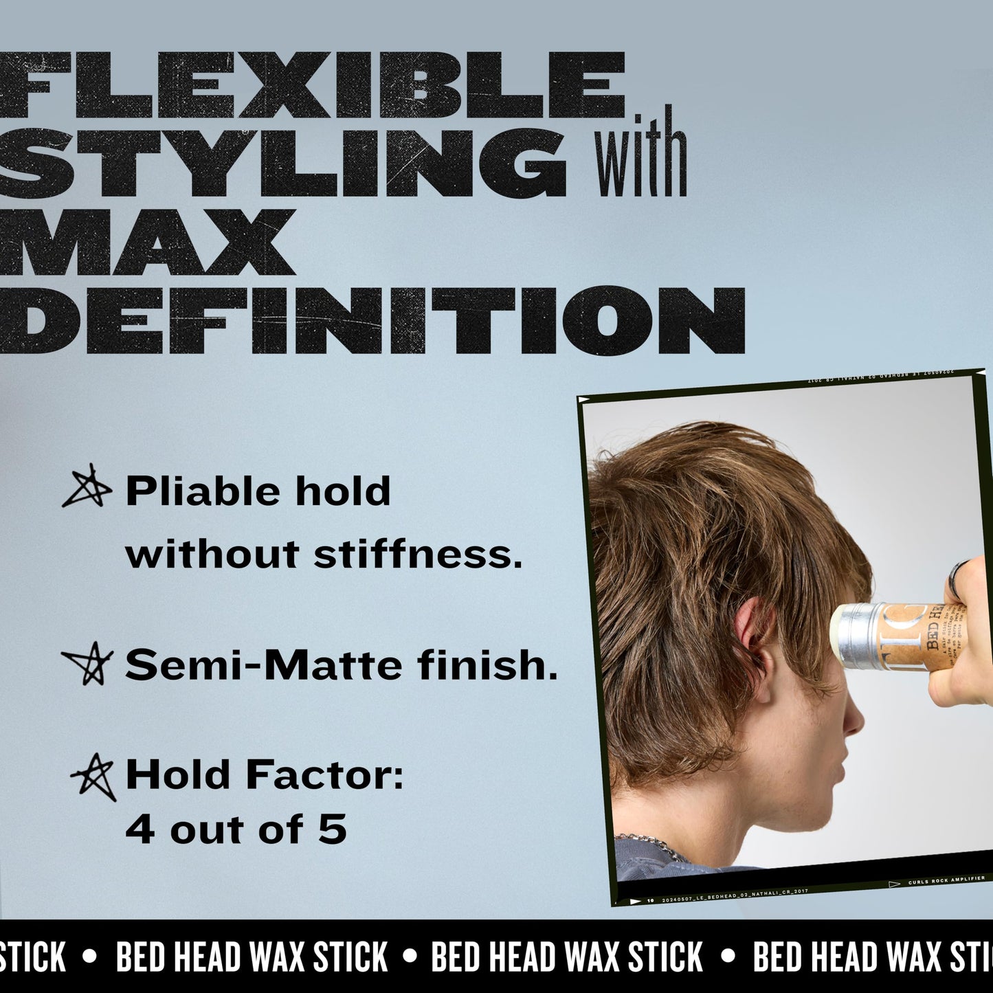 TIGI Bed Head Hair Wax Stick – Strong Hold with Triple Wax Formulation for Slick Back Hair Styling and Smoothing Flyaways, 2.57 oz