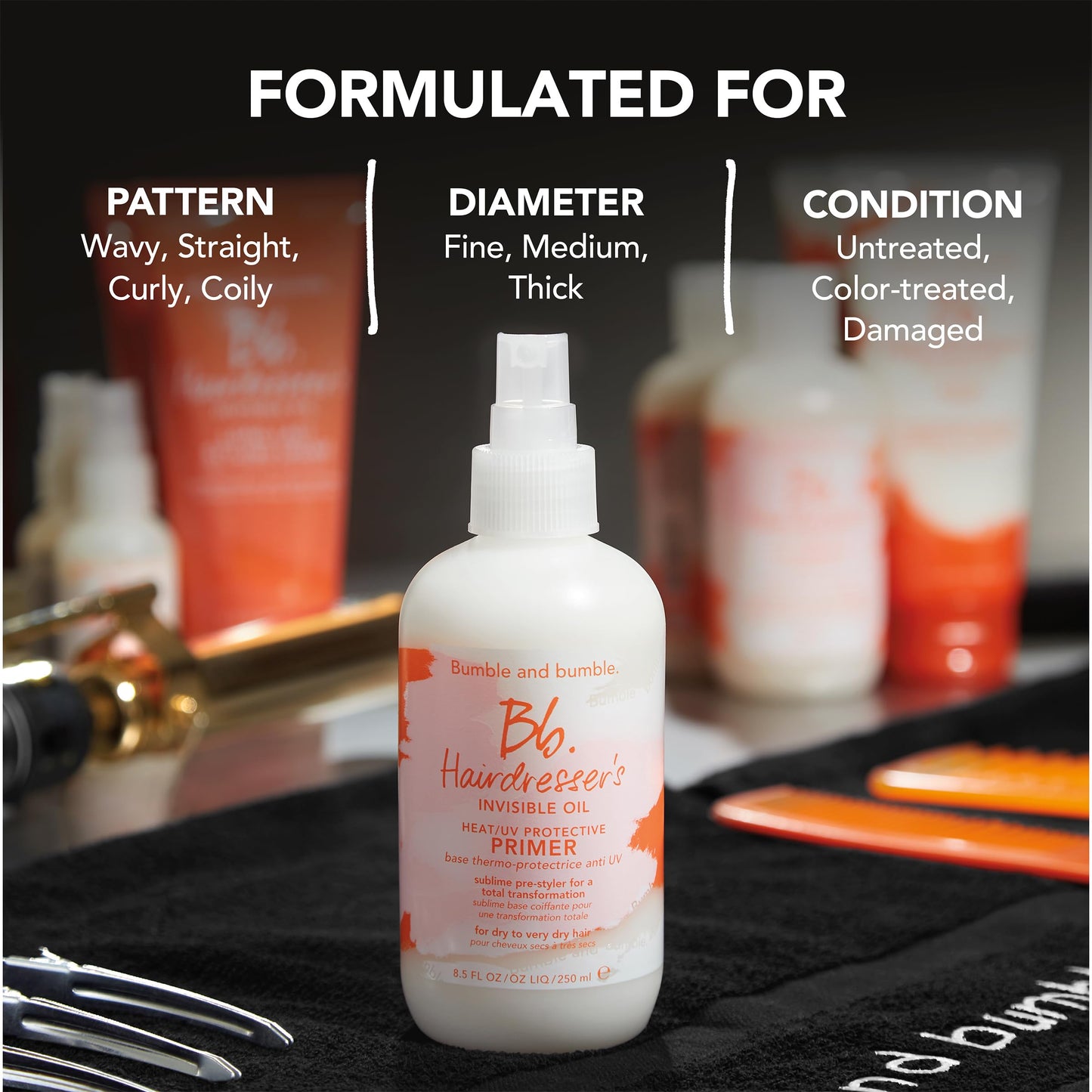 Bumble and bumble Hairdresser's Invisible Oil Leave-In Conditioner | Heat & UV Protectant Primer | Hydrating, Anti-Frizz, Color Safe | 8.5 Fl Oz