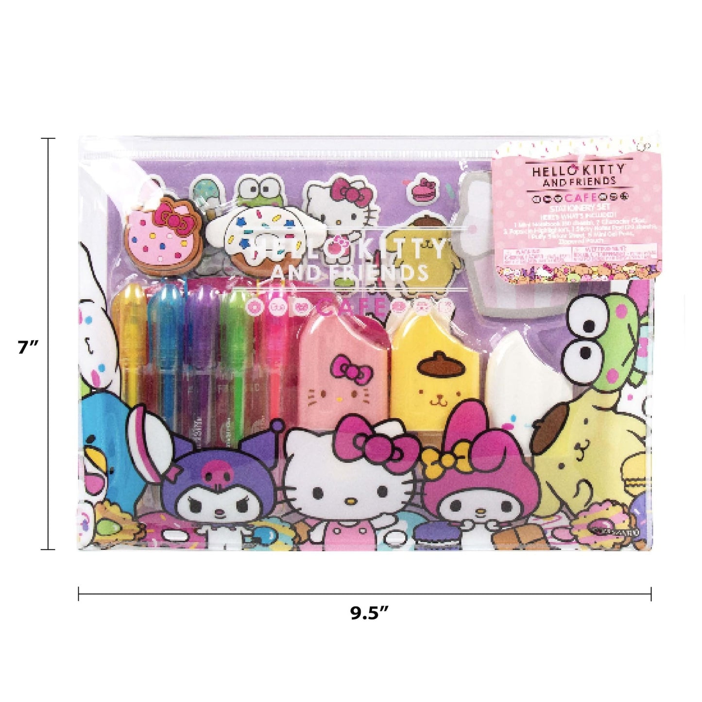 Hello Kitty & Friends 22-Piece Cafe Stationery Set – Cute School Supplies, Notebook, Squishy Stickers & Fun Accessories