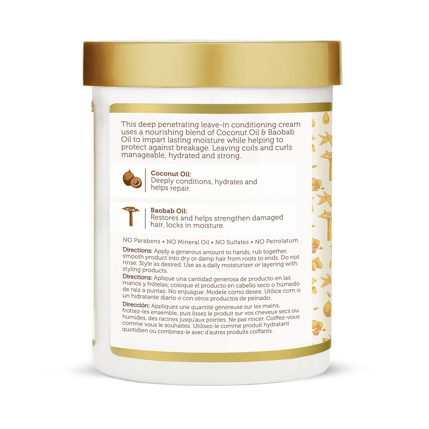 African Pride Moisture Miracle Leave-In Cream with Coconut & Baobab Oil – Deep Moisture, Hydration & Repair for Natural Coils & Curls, 18 oz