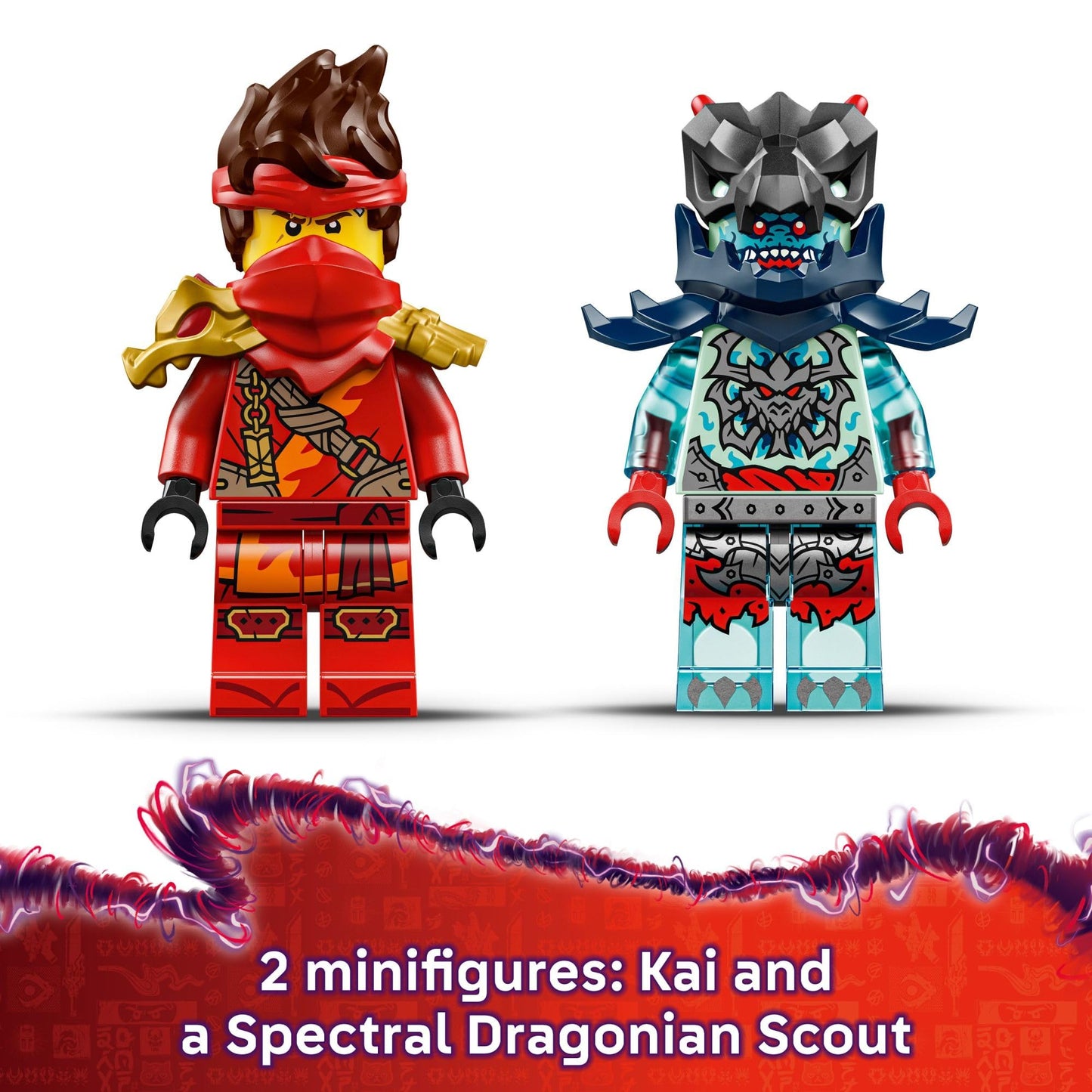 LEGO NINJAGO Kai’s Motorcycle Speed Race Toy Set with 2 Minifigures, Building Blocks for Kids 6+, Birthday Gift Idea 71838