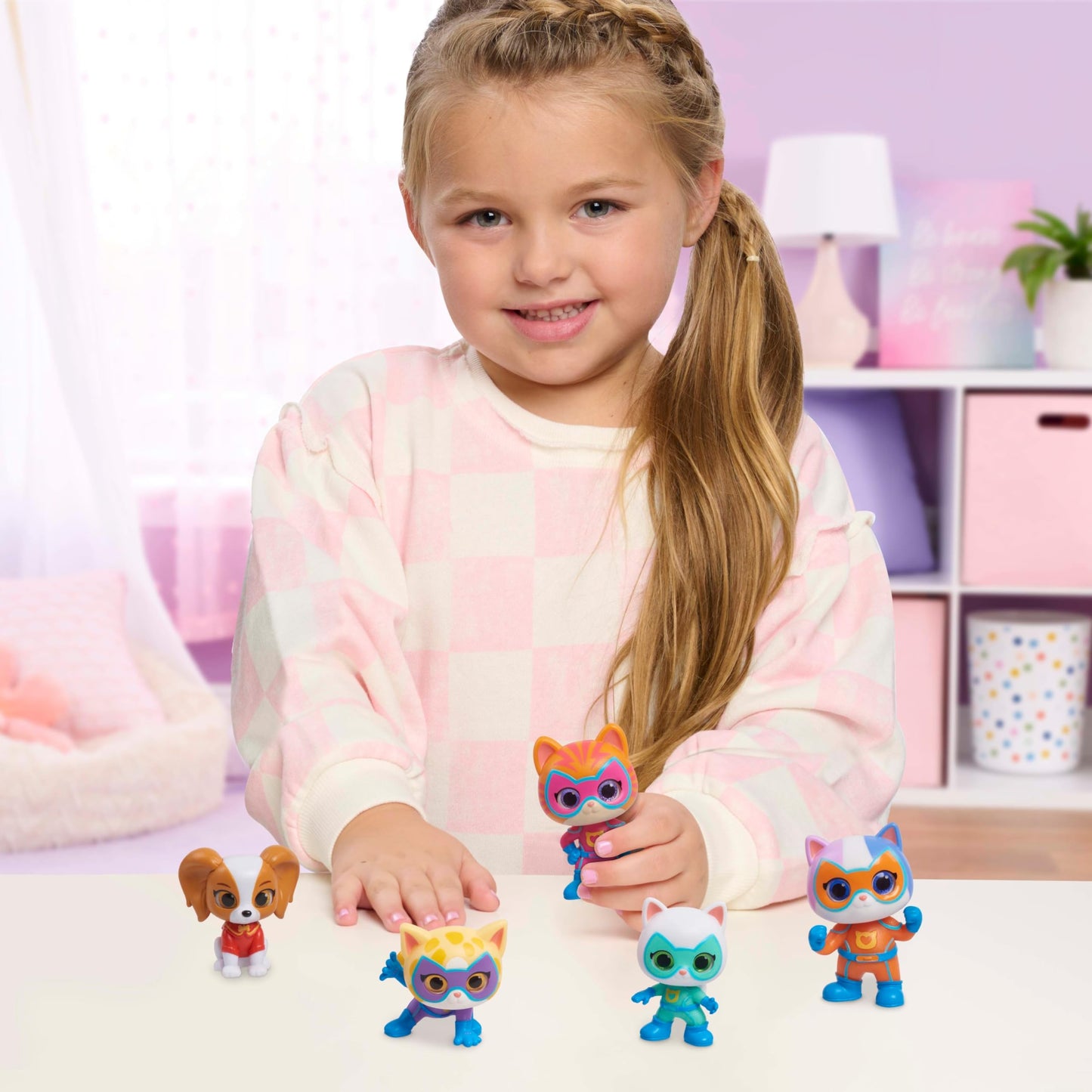 Just Play Disney Junior SuperKitties Hero Squad 5-Piece Figure Set, Kids Toys for Ages 3 Up