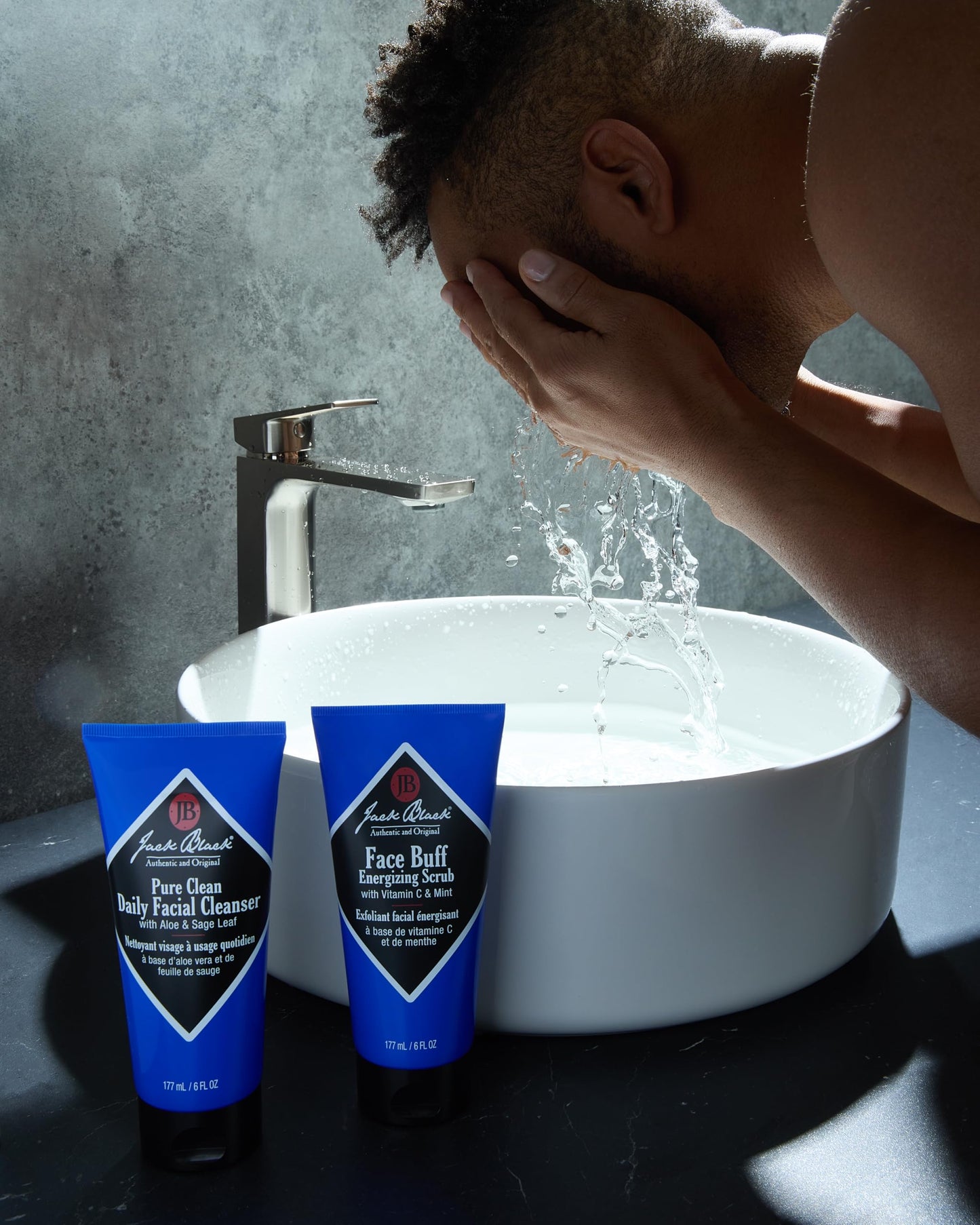 Jack Black Skin Saviors Set for Men – Face Scrub, Facial Cleanser, Face Moisturizer, Lip Balm, Mens Skin Care Kit, Men's Skincare Gift Set