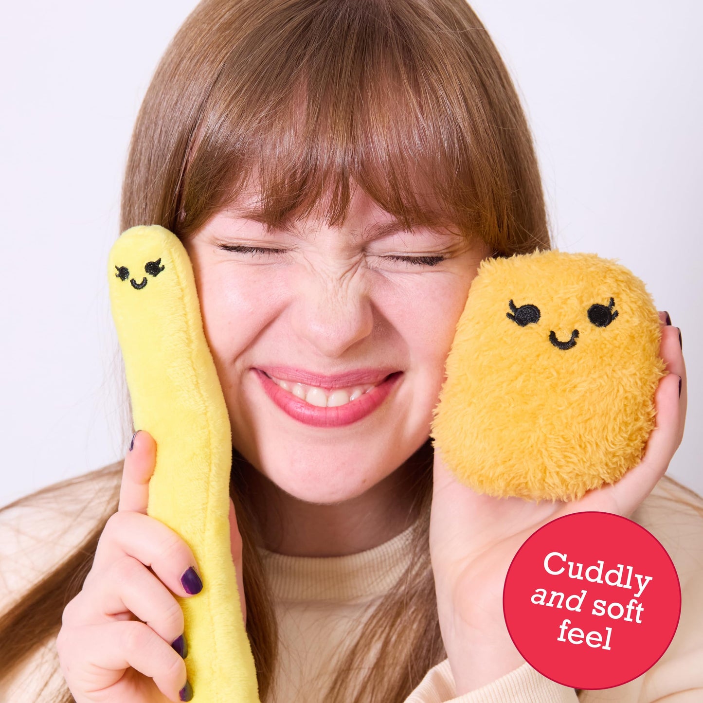 Emotional Support Chicken Nuggets Plush Set – 5 Cute Plushies in Basket, Cozy Fall Gift, Fun Collectible & Trick-or-Treat Toy