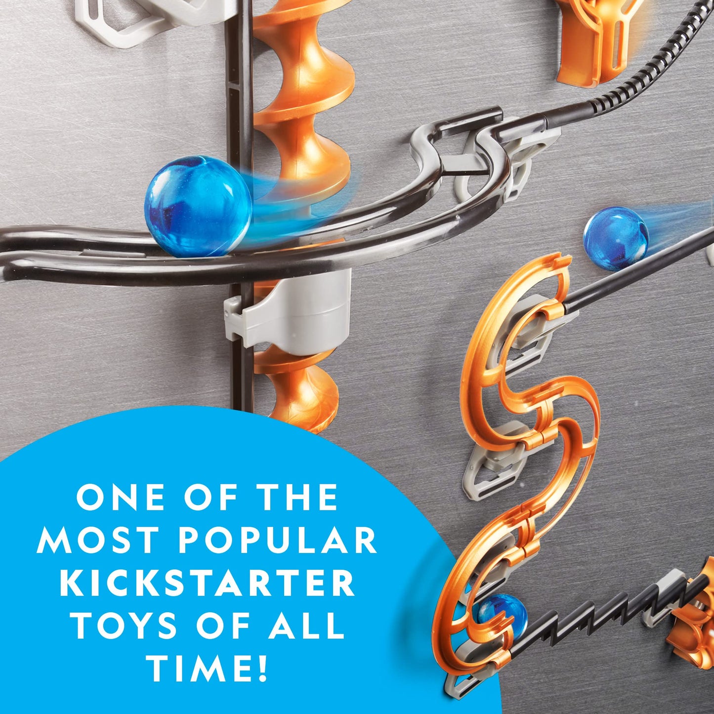 National Geographic Magnetic Marble Run - 150-Piece STEM Building Set with Marbles, Magnetic Track & Trick Pieces for Kids & Adults