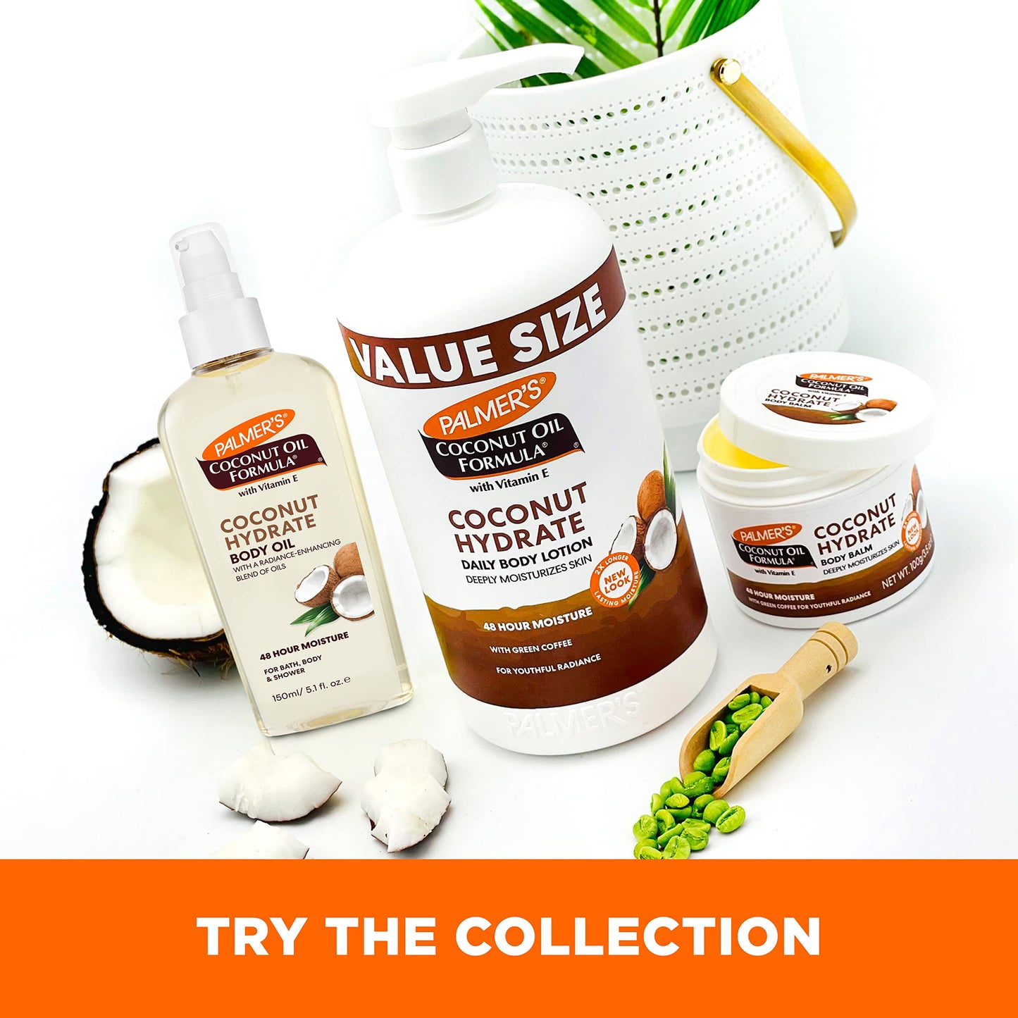 Palmer’s Coconut Oil Body Lotion – Moisturizer for Dry Skin with Green Coffee Extract & Vitamin E, Hand & Body, 33.8 fl oz Pump Bottle