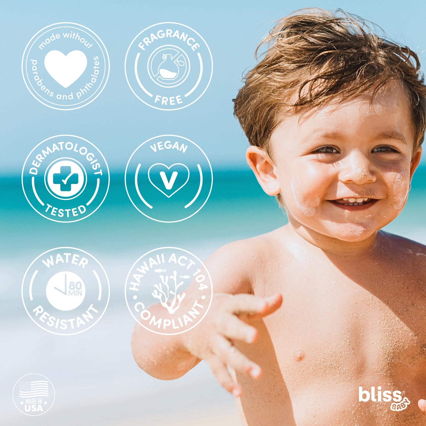 Bliss Baby Mineral Sunscreen Stick SPF 50 – Unscented, Hypoallergenic, Vegan, Water-Resistant, Natural Zinc Oxide for Sensitive Skin