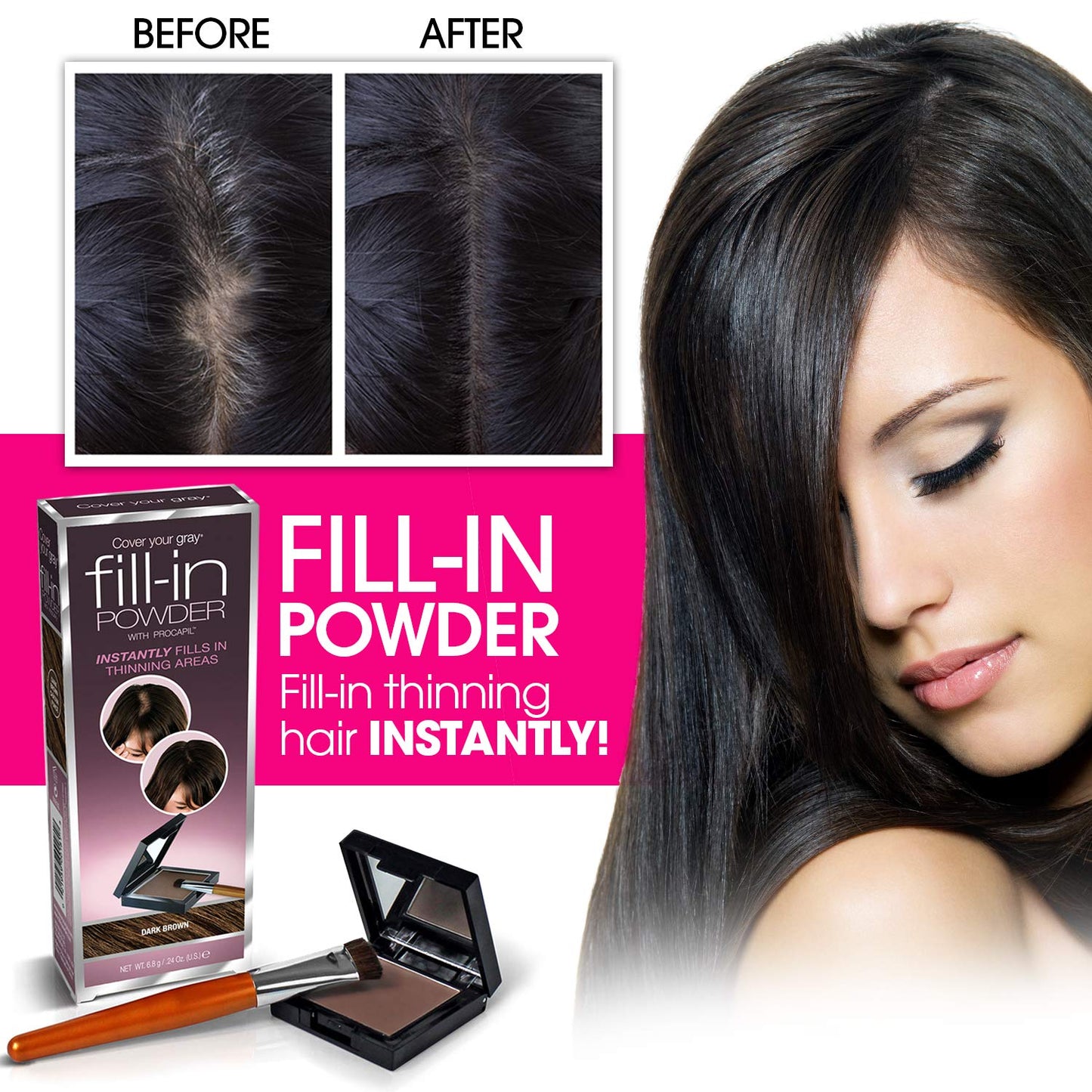 Cover Your Gray Brush-In Wand - Medium Brown