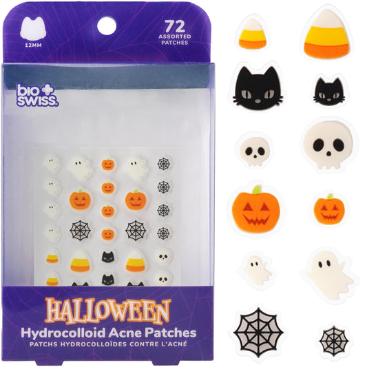 BioSwiss Halloween Pimple Patches, Hydrocolloid Acne Patch for Zits and Blemishes, Face and Skin Stickers, 72 Count