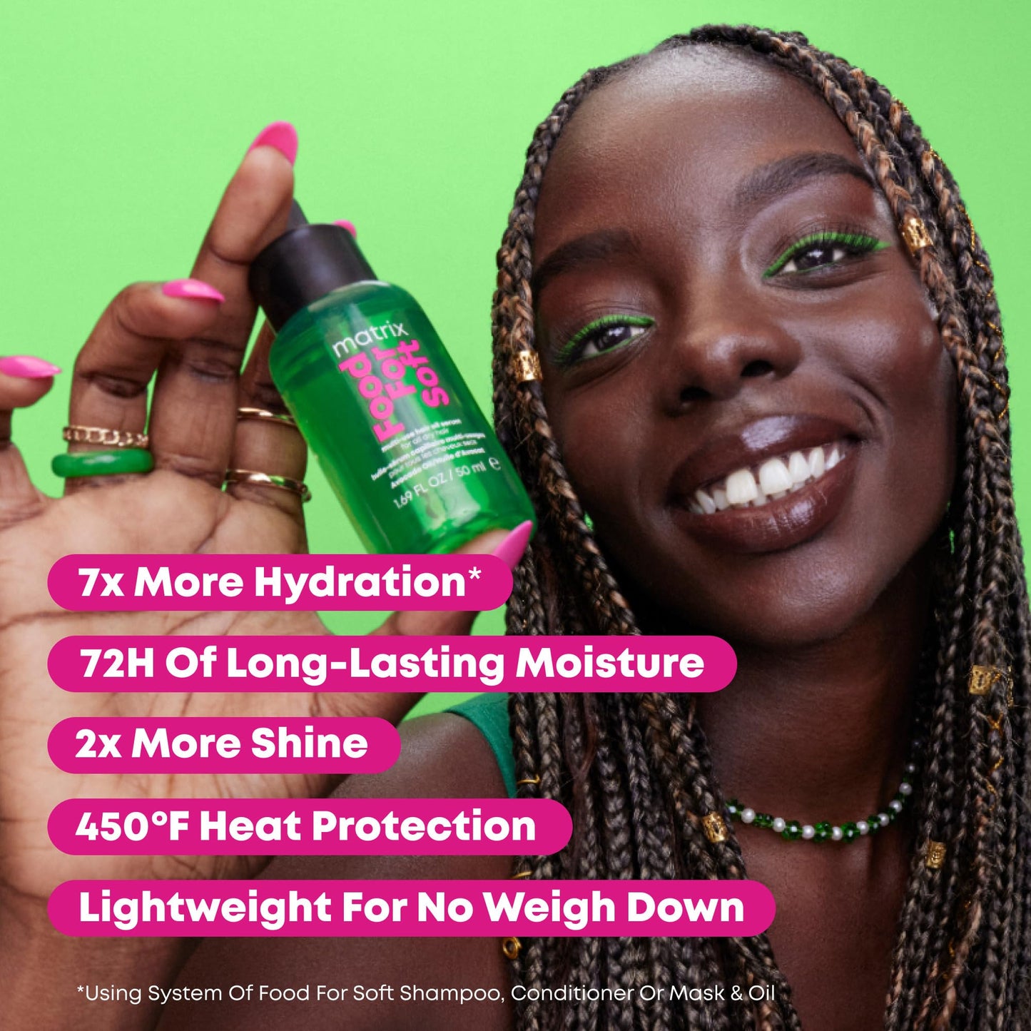 MATRIX Food For Soft Hair Serum Oil For Dry, Brittle and All Hair Types - Softens, Smooths and Adds Shine With Heat Protection, Repairing Leave In With Avocado Oil, 1.7 Fl Oz