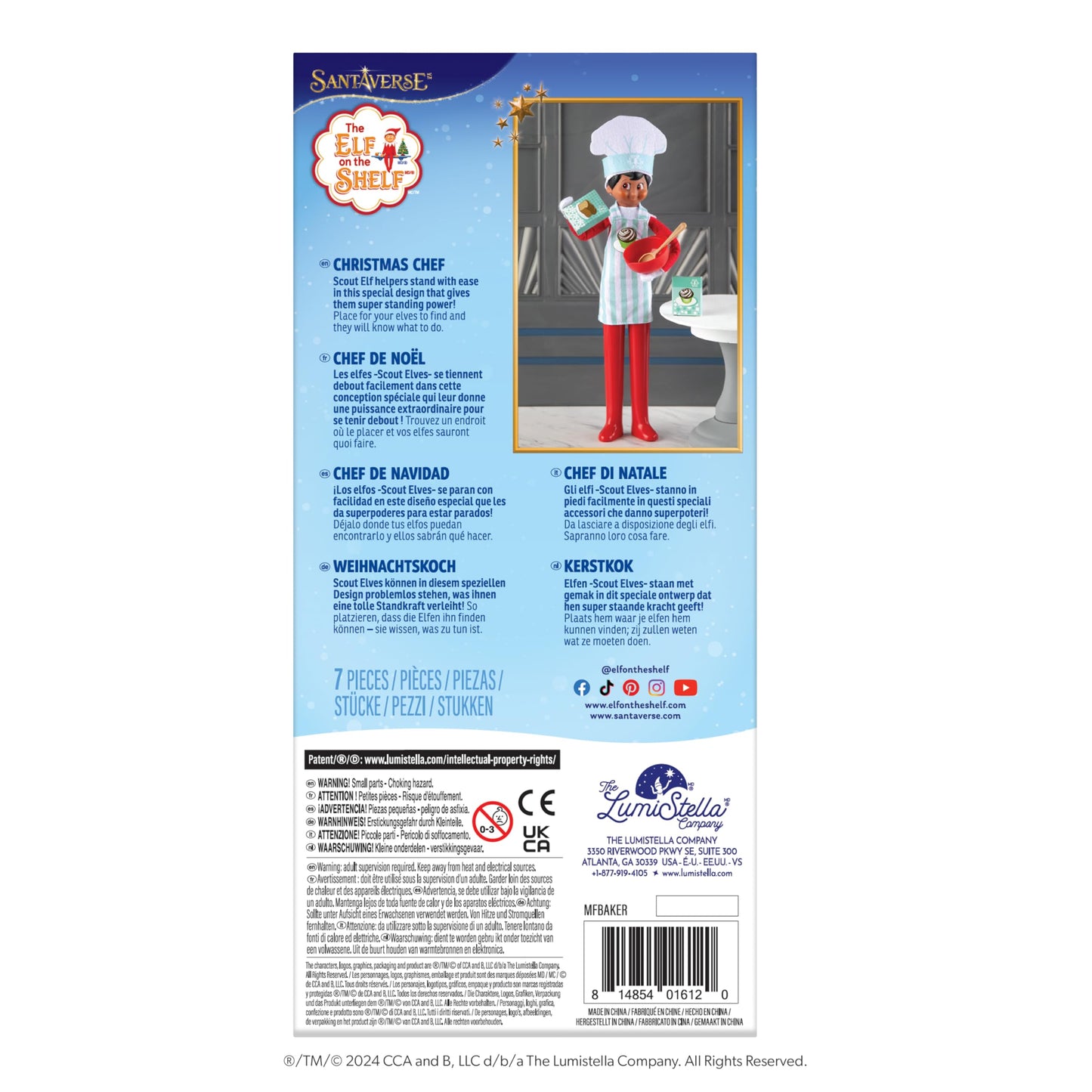 The Elf on the Shelf MagiFreez Christmas Chef Set for Scout Elf – Elf-Sized Hat, Apron, Standing Pants, Bowl, Spoon & Baking Boxes