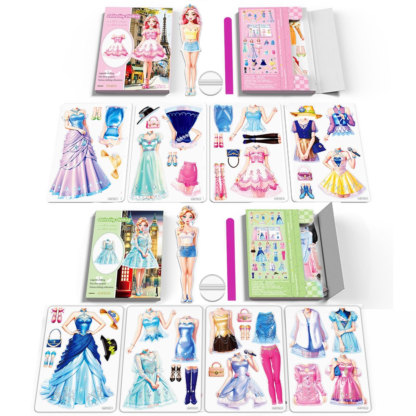 Magnetic Dress-Up Paper Doll Playset – Travel Pretend Play, Magnet Clothes Puzzle for Kids & Toddlers, Educational Birthday Gift