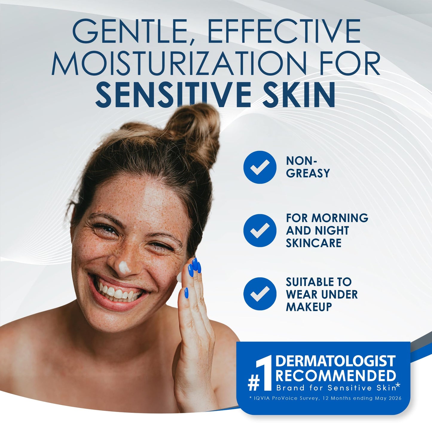 Vanicream Daily Facial Moisturizer with Ceramides & Hyaluronic Acid for Sensitive Skin – 3 fl oz, Irritant-Free, Pack of 1