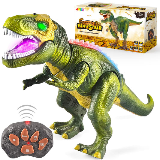 JOYIN Remote Control T-Rex Dinosaur Toy for Kids 3+ – Roaring, Walking, Dancing, Light-Up Electronic Robot, Birthday Gift