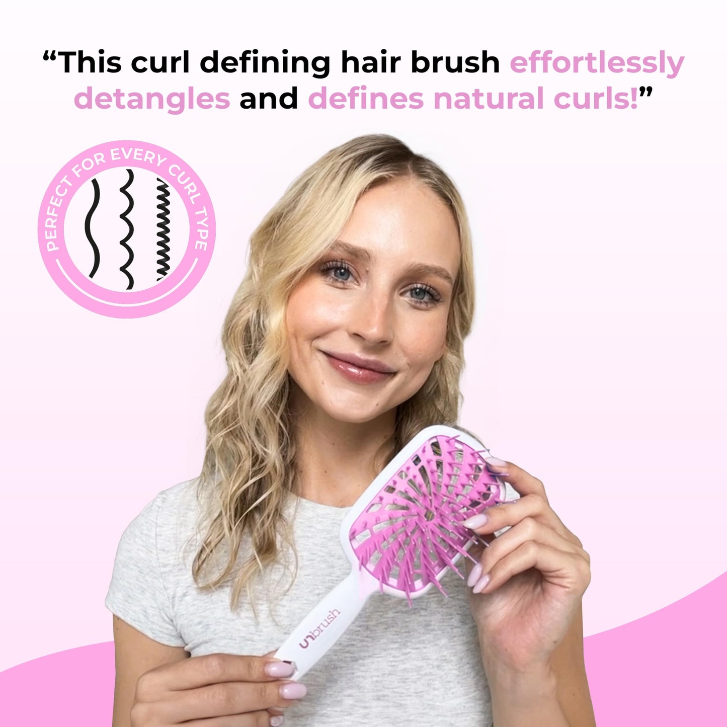 FHI Heat UNbrush Plus – Gentle Detangling Brush for Curly, Fragile, Wet or Dry Hair – 84 UltraFlex Bristles, Lightweight, Vented & Anti-Static
