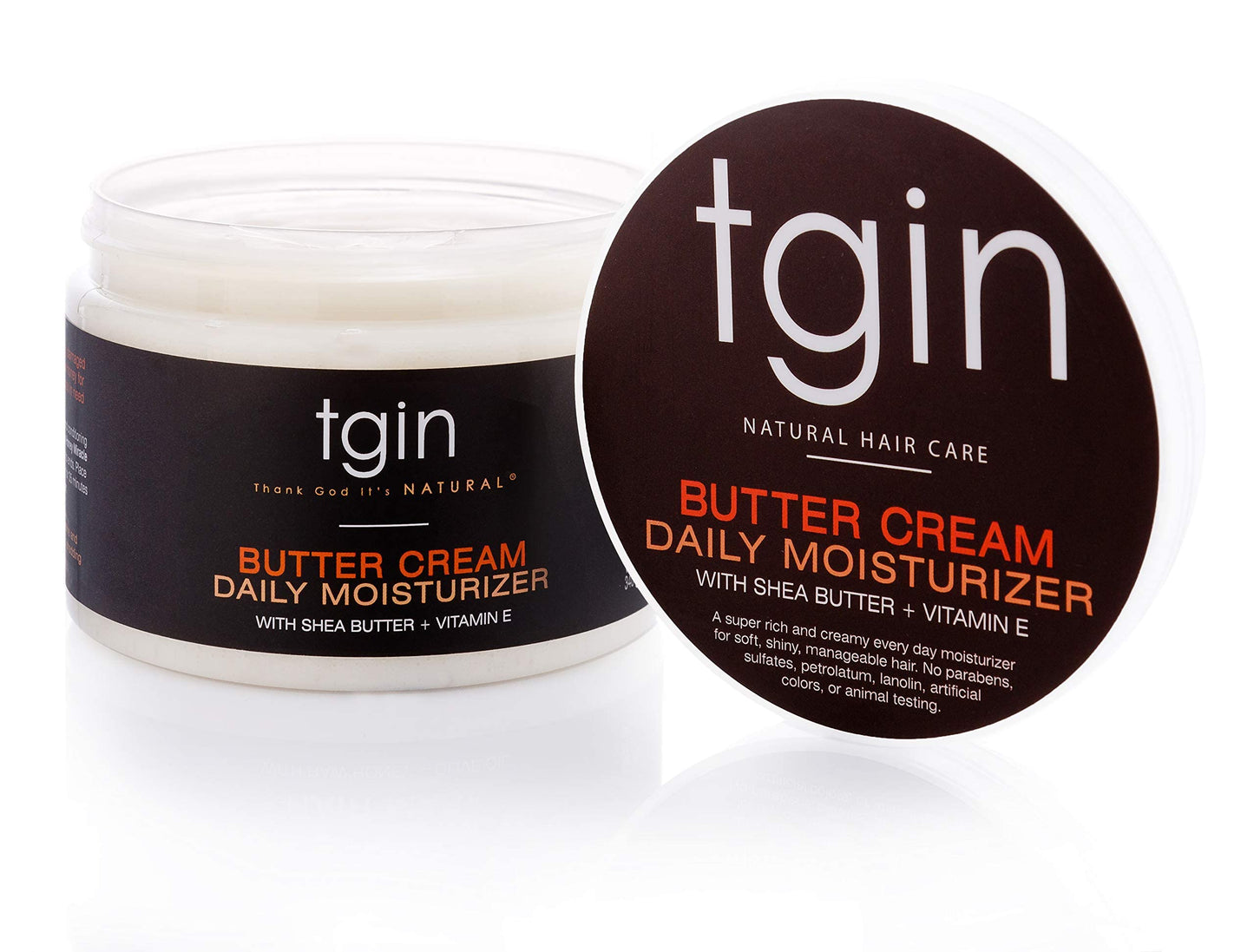 tgin Butter Cream Daily Moisturizer for Curly, Coily and Wavy Hair, Rich Moisture for Dry Hair and Defined Curls, 12 oz