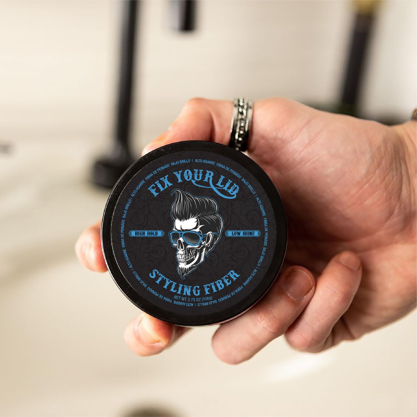 Fix Your Lid Hair Styling Fiber for Men & Boys – High Hold, Low Shine Pomade for Short Hair, Citrus Scent, Paraben & Phthalate Free, 3.5 oz