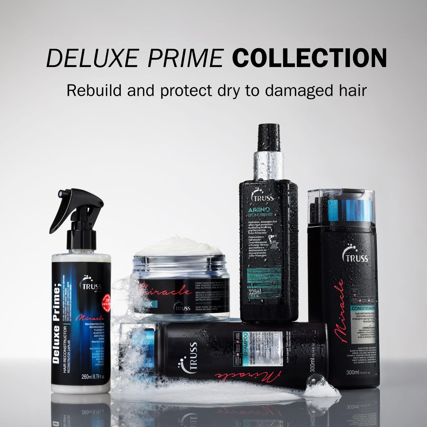 TRUSS Amino Heat Protection Spray - Anti-Frizz Leave-In Hair Spray with Essential Oils & Amino Acids - Hydrating, Color Safe Heat Protectant (7.61 oz)