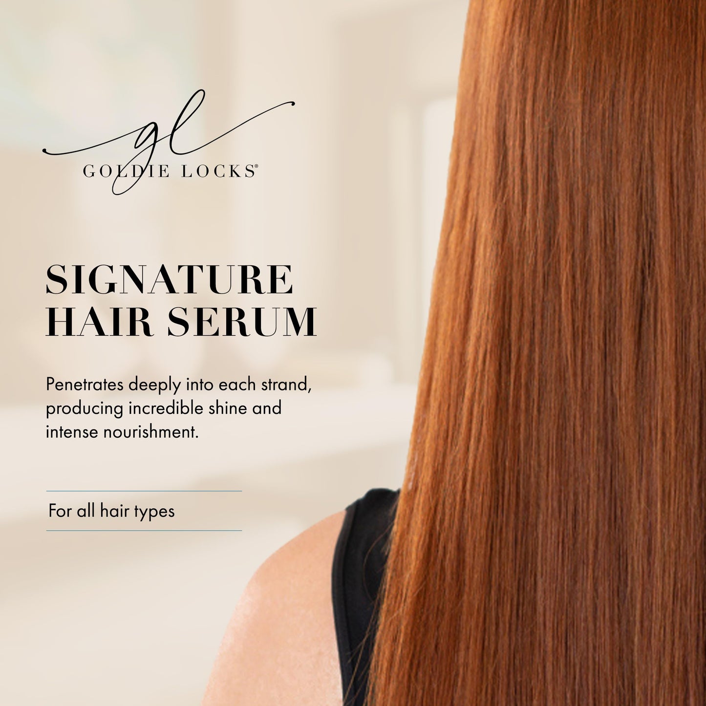 Goldie Locks Signature Hair Serum 1.7 fl oz | Anti-Frizz, Humidity Control & Shine Enhancer | Safe for Color-Treated Hair & Extensions