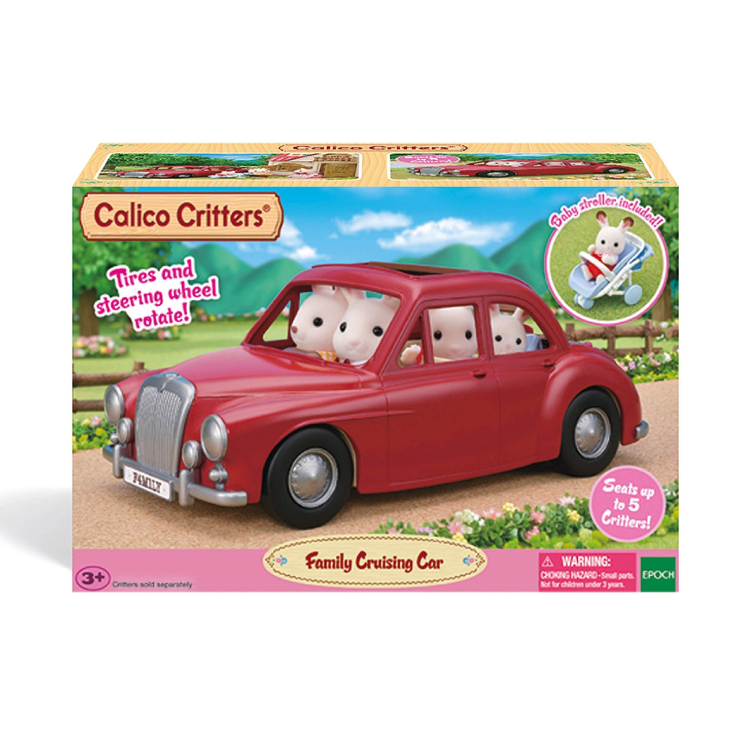 Calico Critters Family Cruising Car for Dolls, Toy Vehicle Seats up to 5 Collectible Figures
