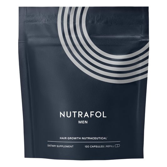 Nutrafol Men’s Hair Growth Supplement Refill – Clinically Tested for Thicker, Fuller Hair & Scalp Coverage, Dermatologist Recommended, 1-Month Supply
