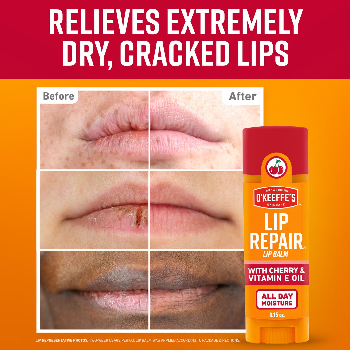 O'Keeffe's Giftbox Including Lip Repair with Cherry and Vitamin E Oil Stick, Working Hands Jar and Healthy Feet Jar, Gift Idea