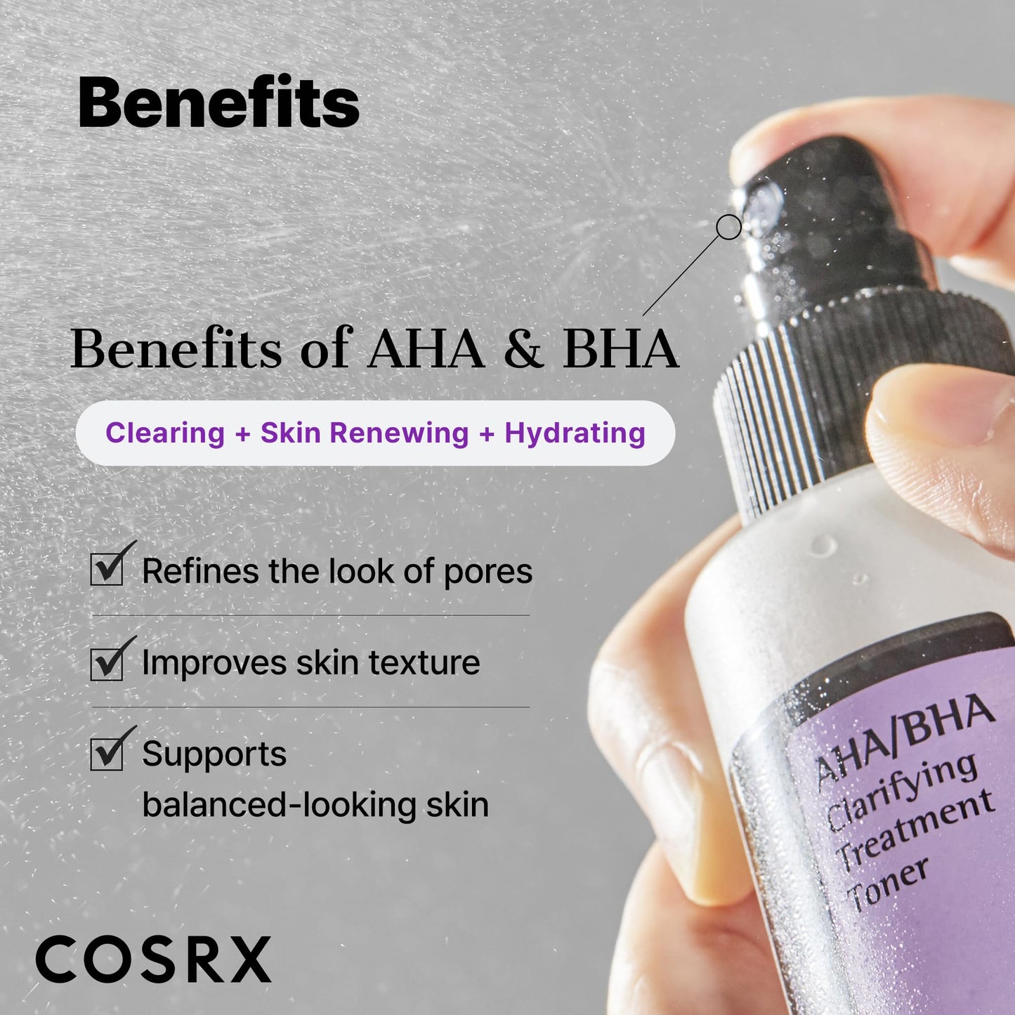 COSRX AHA/BHA Treatment Toner 5.07 fl.oz – Korean Facial Exfoliating Toner for Whiteheads, Pores & Uneven Skin, Cruelty-Free