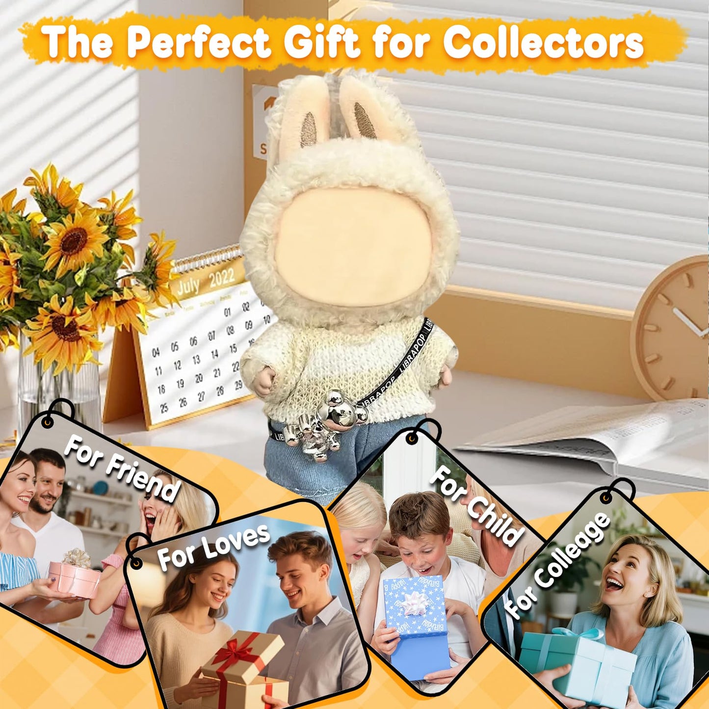 17cm Doll Clothes(NO Doll), Cute Dolls Outfit Accessories with Sweater + Denim Jeans + Pants, Small Kawaii Clothes Set for Dolls(Style 4)