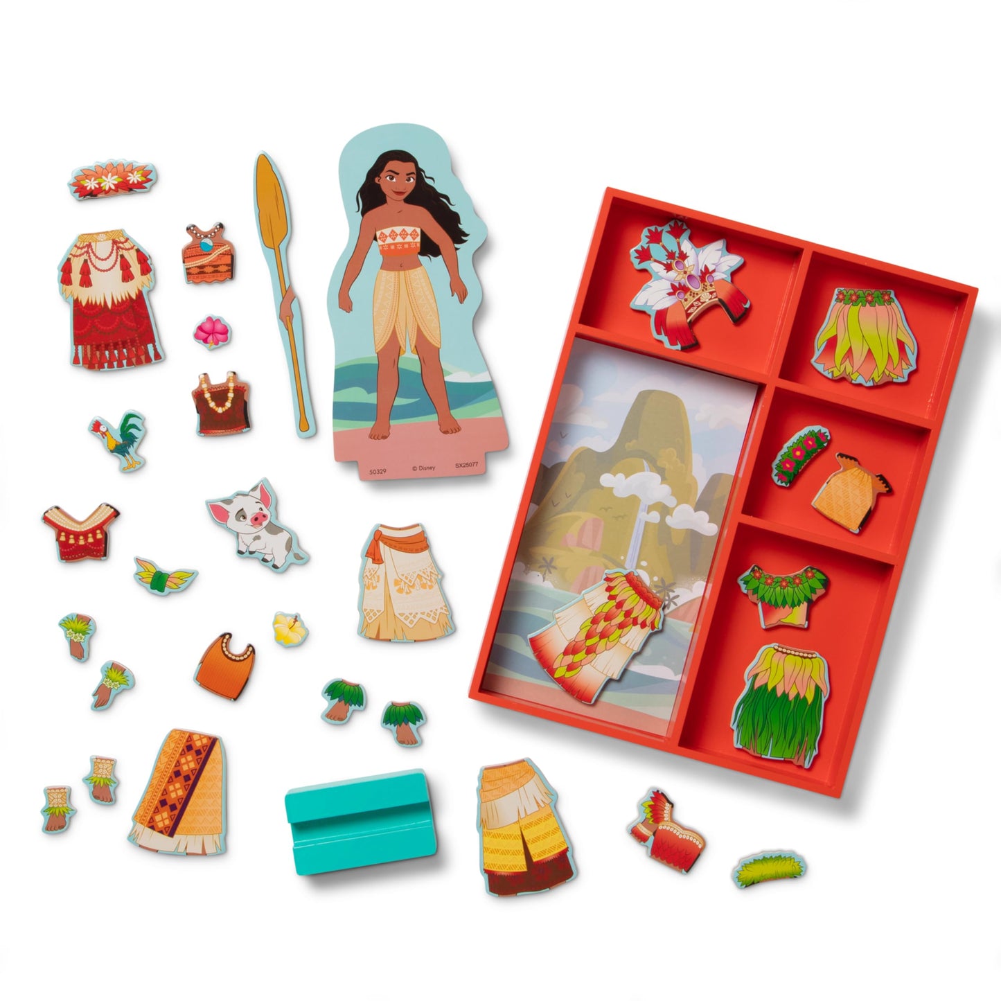 Melissa & Doug Disney Princess Moana Magnetic Dress-Up Wooden Doll Pretend Play Set (30+ pcs)
