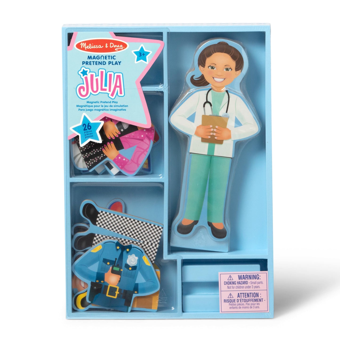 Melissa & Doug Julia Magnetic Dress-Up Wooden Doll Pretend Play Set (25+ pcs)