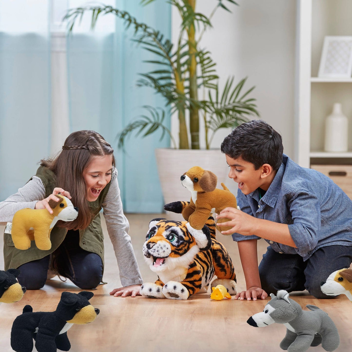 "4E's 12-Pack Plush Puppy Dogs – 5'' Small Stuffed Animals, 6 Designs – Cute Birthday Party Favors & Gifts for Kids"