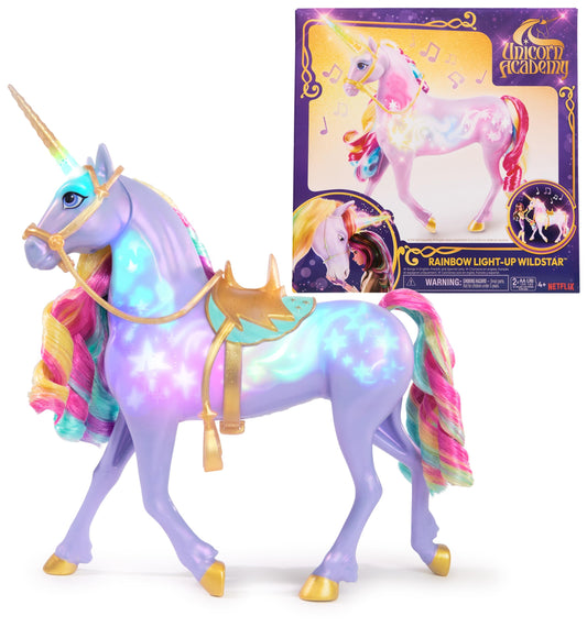 Unicorn Academy, Interactive Rainbow Light-up Wildstar with Lights, Sounds & Music, Dolls & Unicorn Toys for Girls Ages 4 and up