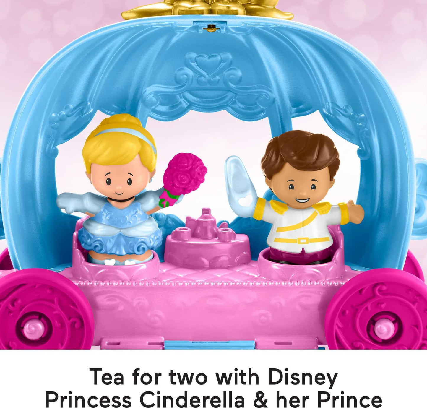 Fisher-Price Little People Toddler Toy Disney Princess Cinderella’s Dancing Carriage Playset with Figures for Pretend Play Ages 18+ Months