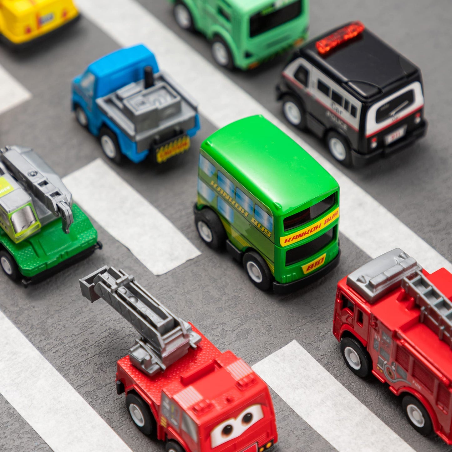 JOYIN 18-Pc Pull Back Cars & Trucks Toy Set – Friction Powered Vehicles for Toddlers Boys & Girls, Educational Play, Stocking Stuffers & Classroom Gifts