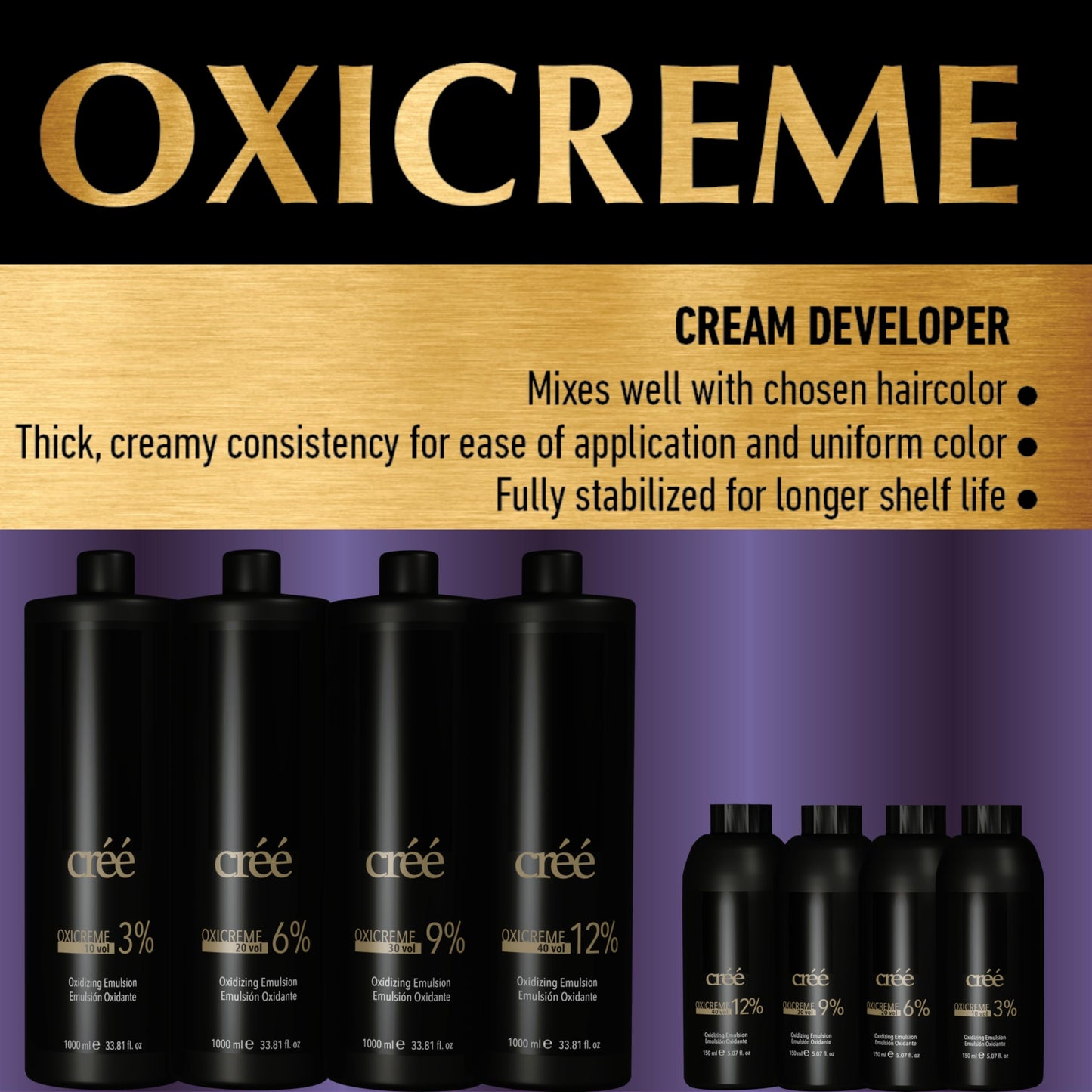 Créé Professional Oxicreme Peroxide Developer Series (20 Volume, 1000 ml)