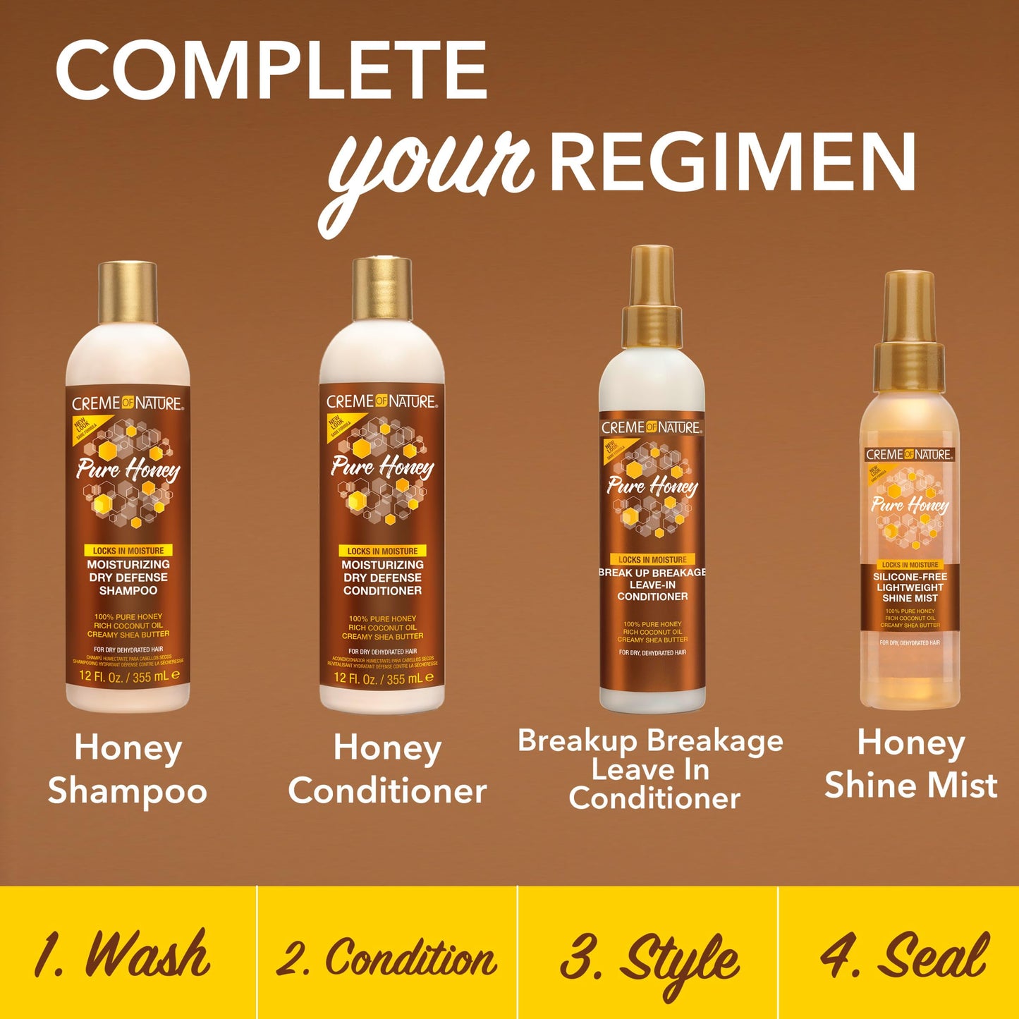 Creme of Nature Pure Honey Knot Away Leave-In Detangler 8 oz | Instantly Detangles & Softens | With Coconut Oil & Shea Butter for Dry Hair