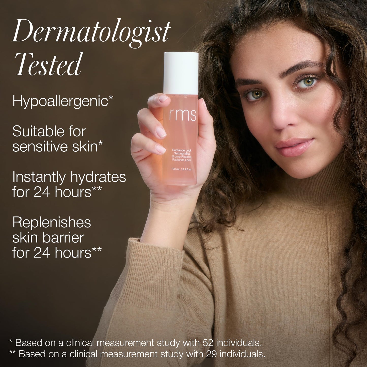 RMS Beauty Radiance Lock Setting Mist – Hydrating, Dewy Makeup Fixer with Soothing Botanicals, Long-Lasting, Refreshing Face Mist, 2 fl oz