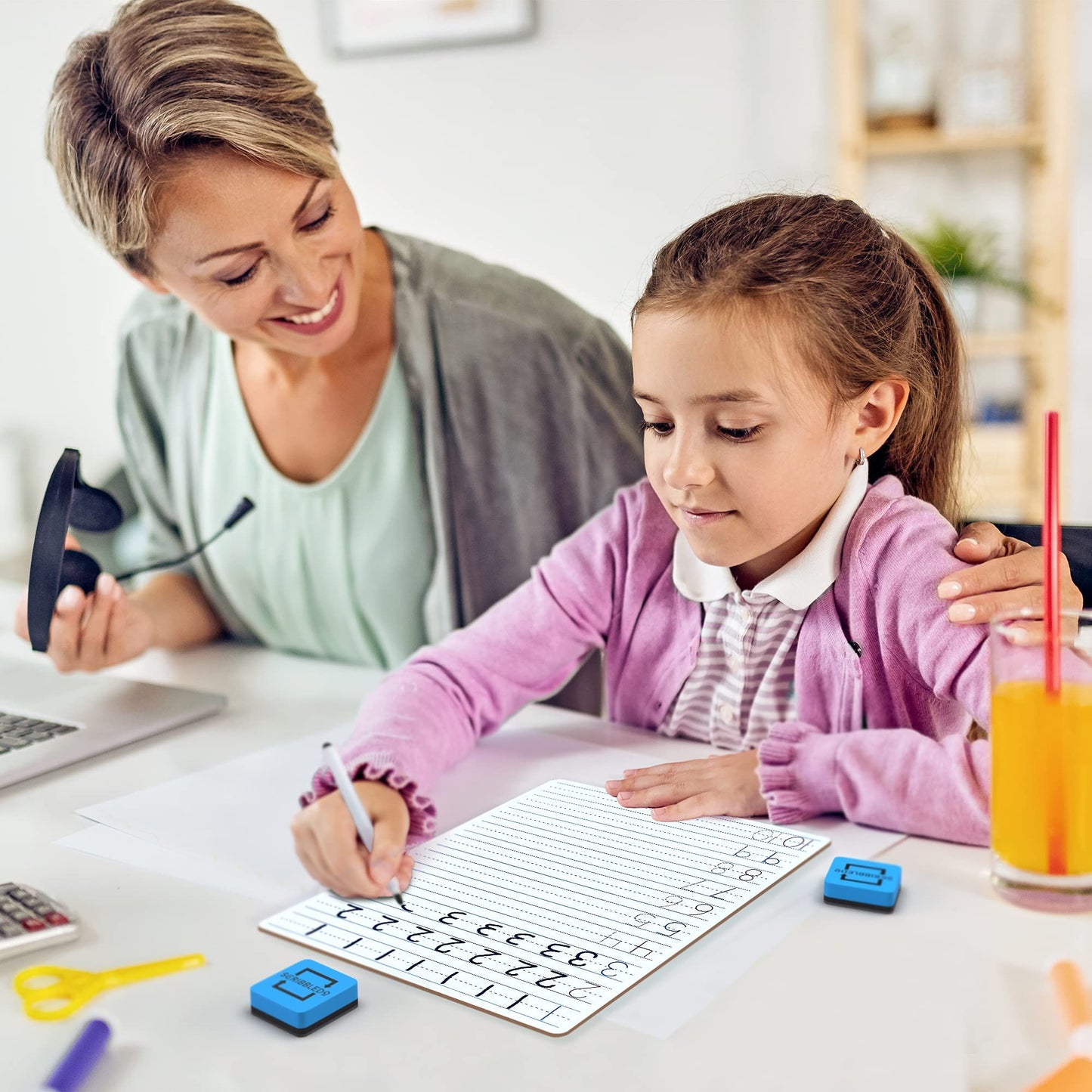 Scribbledo Dry Erase Alphabet Tracing Board 9x12" – Write & Wipe Letter Practice for Kids Ages 3-5, Handwriting & Writing Skills