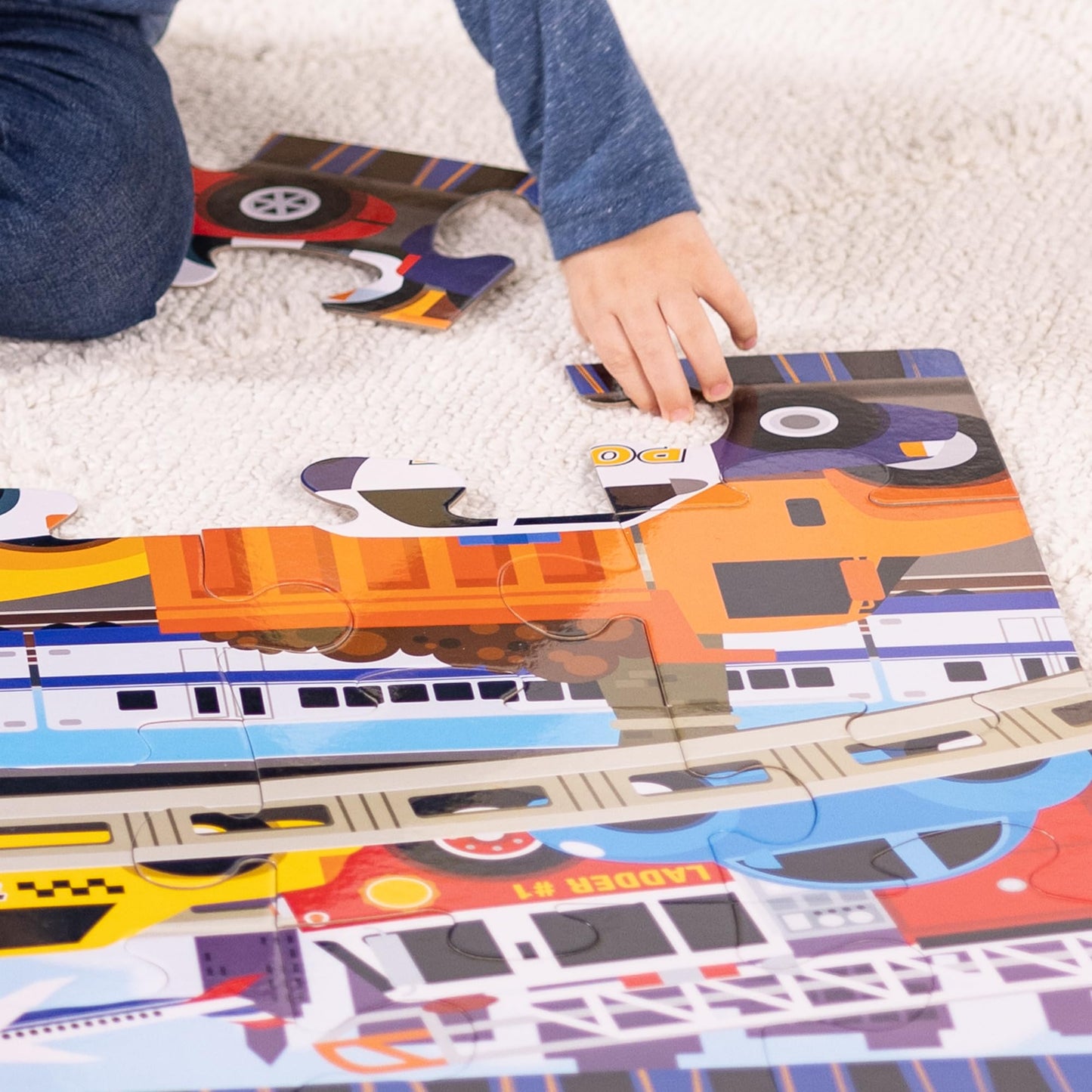 Melissa & Doug Traffic Jam Jumbo Floor Puzzle (24 Pieces, 2 x 3 Feet), Vehicle-Themed Jigsaw Puzzle for Preschoolers and Kids Ages 3+ - FSC Certified