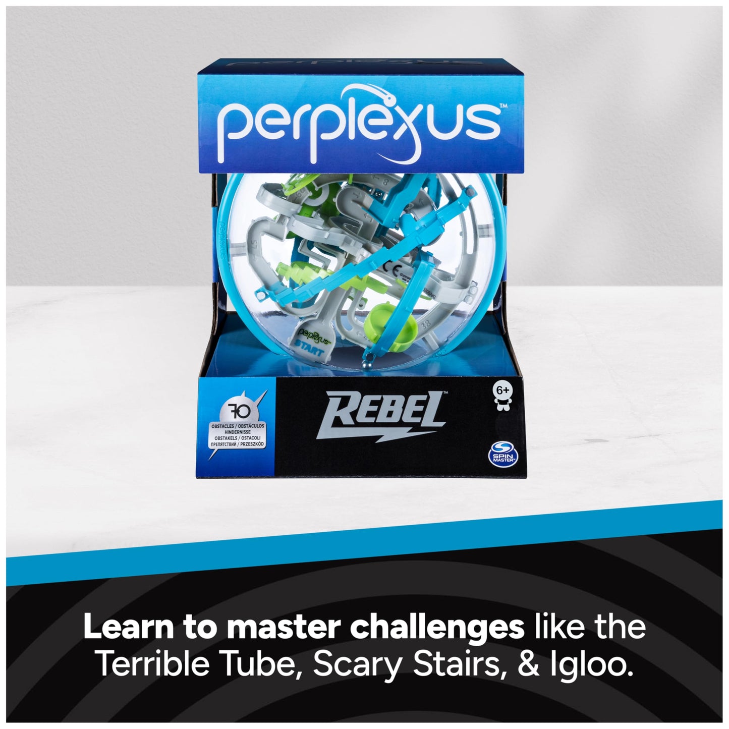 Perplexus Rebel 3D Maze Game Brain Teaser Gravity Puzzle Ball | Cool Stuff Adult Toy | Anxiety Relief Items | Sensory Toys for Adults & Kids Ages 8+