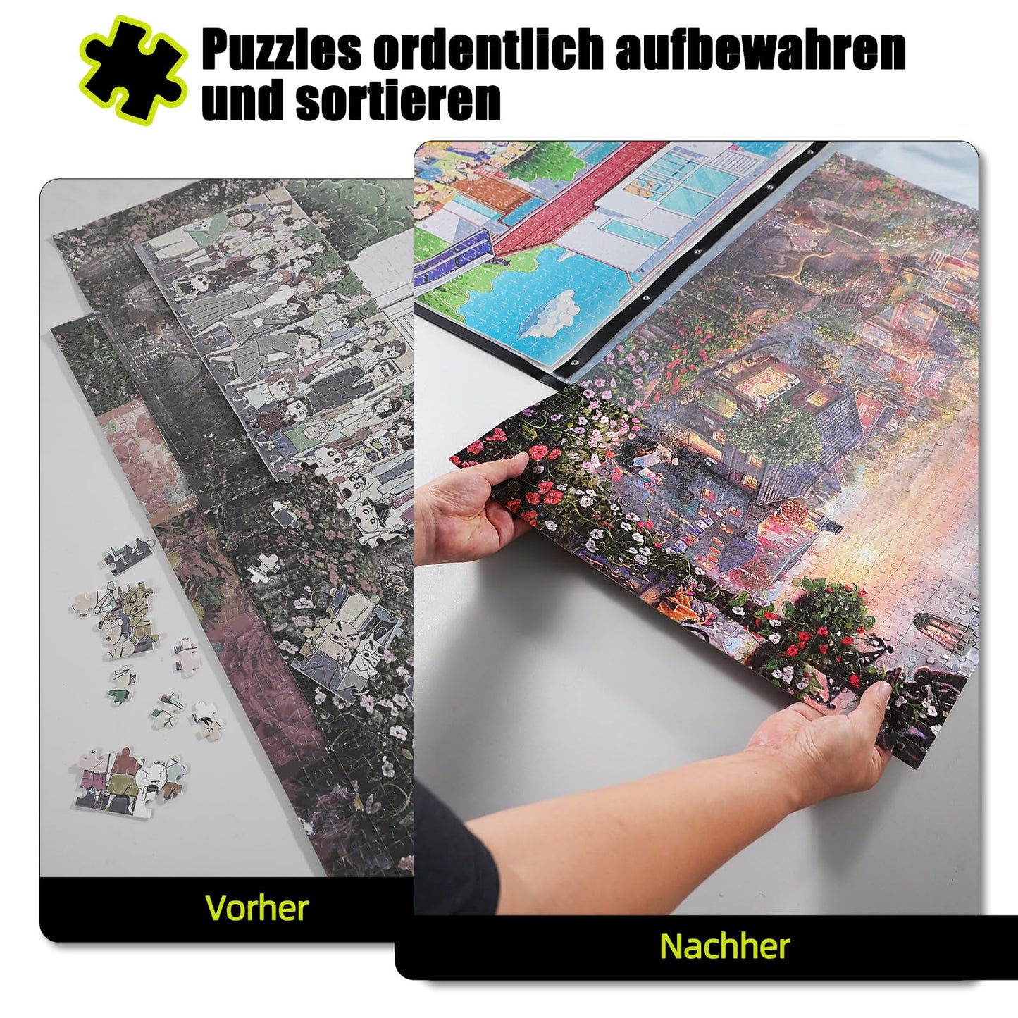 ALL4JIG Puzzle Storage Folder Keeper for Jigsaw Enthusiasts Puzzle Space-Saving Organizer Accessories for Adults Holds 20 Puzzles, HD Film Pockets