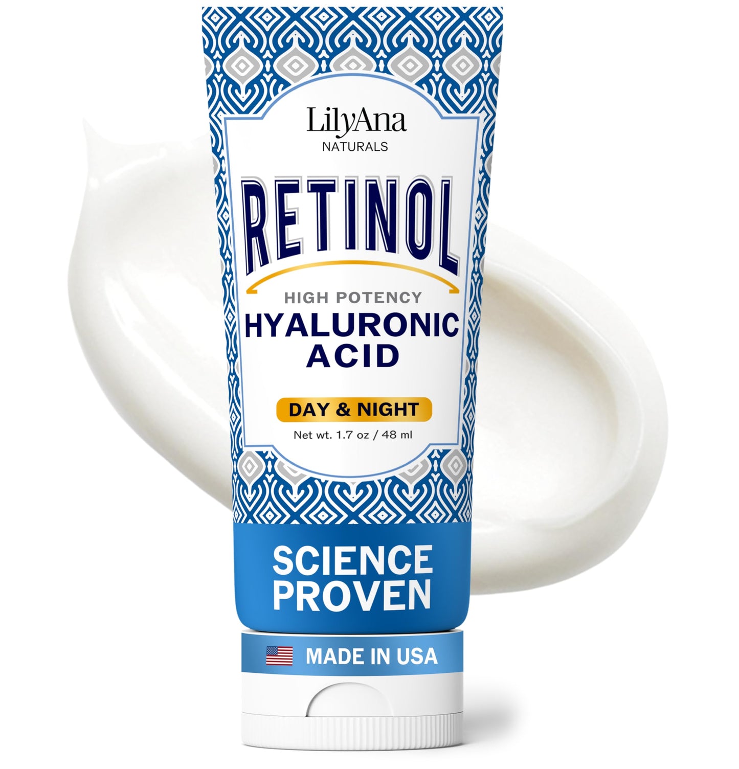 LilyAna Naturals Anti-Aging Retinol Face Cream for Women – Wrinkle, Neck & Fine Line Moisturizer with Hyaluronic Acid & Collagen Boost