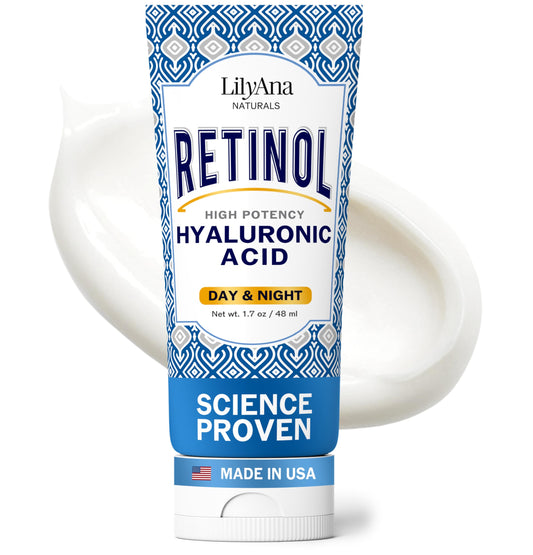 LilyAna Naturals Anti-Aging Retinol Face Cream for Women – Wrinkle, Neck & Fine Line Moisturizer with Hyaluronic Acid & Collagen Boost