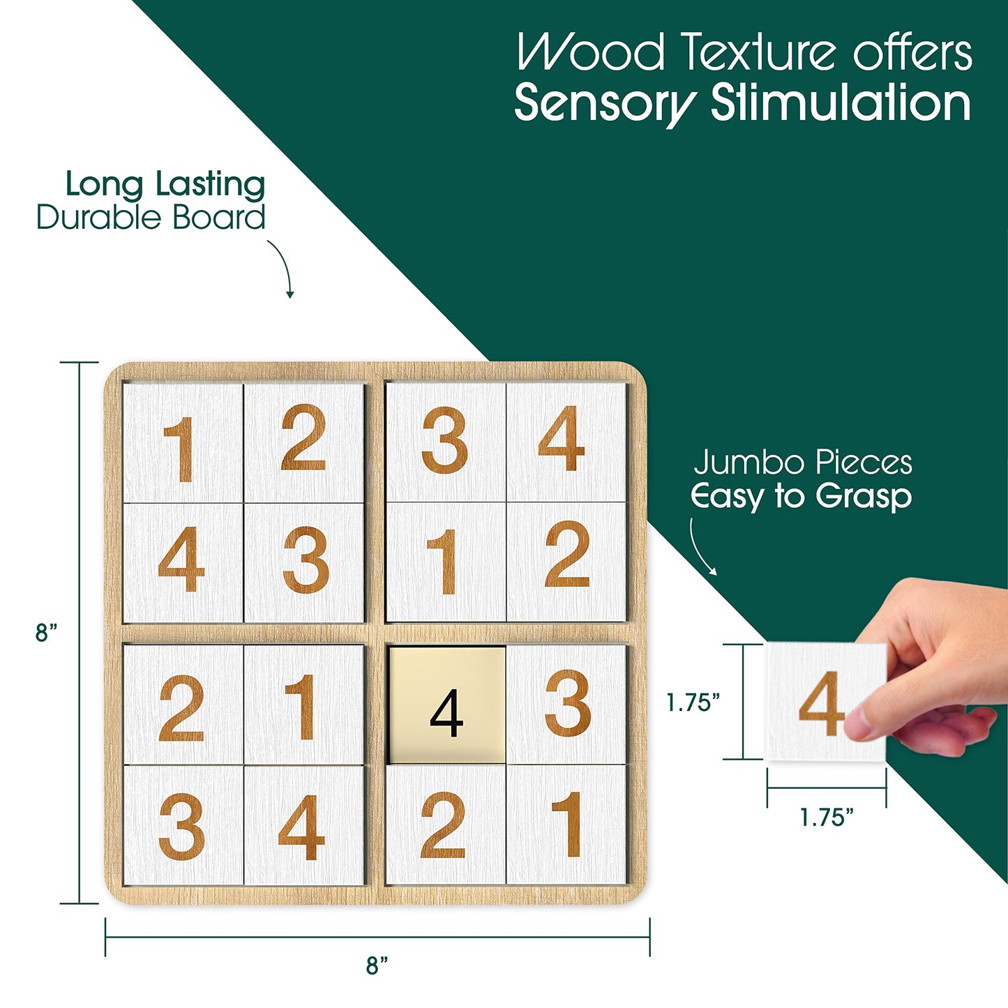 Keeping Busy Wooden Sudoku Game with Templates | Dementia Activities for Seniors | Dementia Products for Elderly | Alzheimers Products for Elderly Gifts Memory Games for Seniors Alzheimers Activities