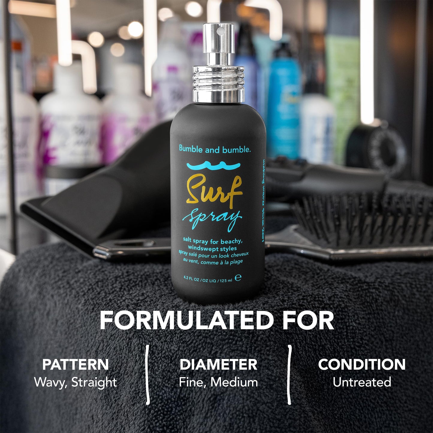 Bumble and bumble. Surf Sea Salt Spray | Volumizing | Adds Texture + Matte Finish, Wavy Straight, 1.7 Fl Oz