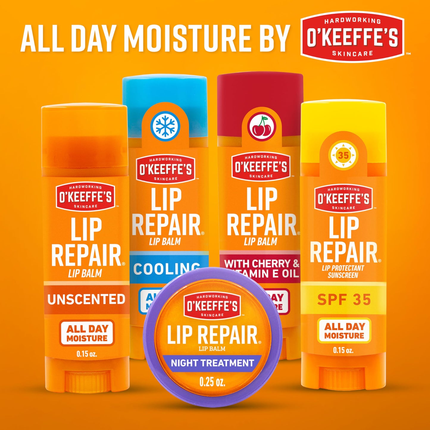 O'Keeffe's Lip Repair Night Treatment Lip Balm for Dry, Cracked Lips - 0.25 Ounce Jar (1 Pack) - Moisturizer Extremely Cracked, Dry Lips